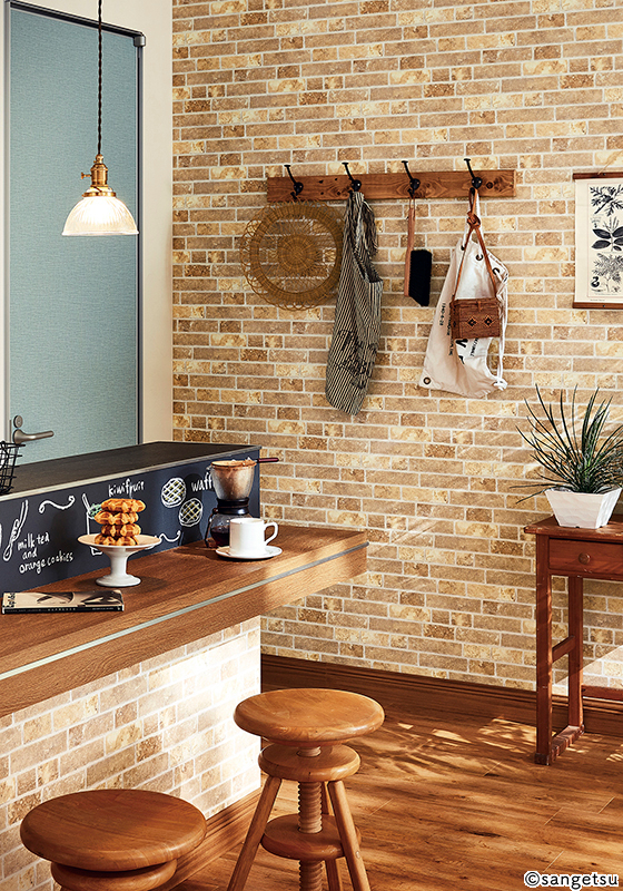 アンティーク風レンガ柄壁紙 ライトブラウン レンガ タイル 防かび サンゲツ Fe Wallfloor アンティーク風レンガ柄壁紙 ライトブラウン レンガ タイル 防かび サンゲツ Fe Wallfloor