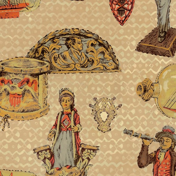 レトロで高級感のあるデザイン壁紙