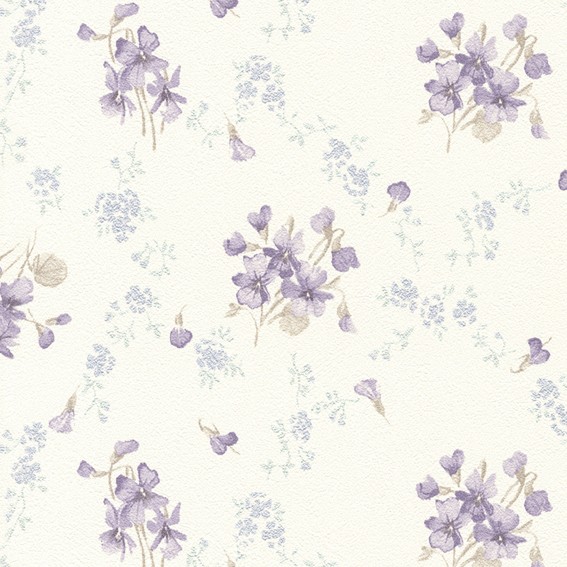 優しい色味の花柄壁紙