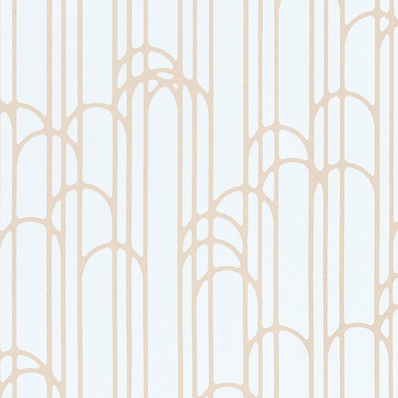 優しい色味のフェミニン柄入り壁紙