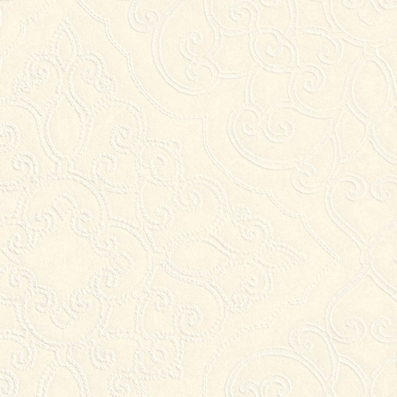 優しい色味のフェミニン柄入り壁紙