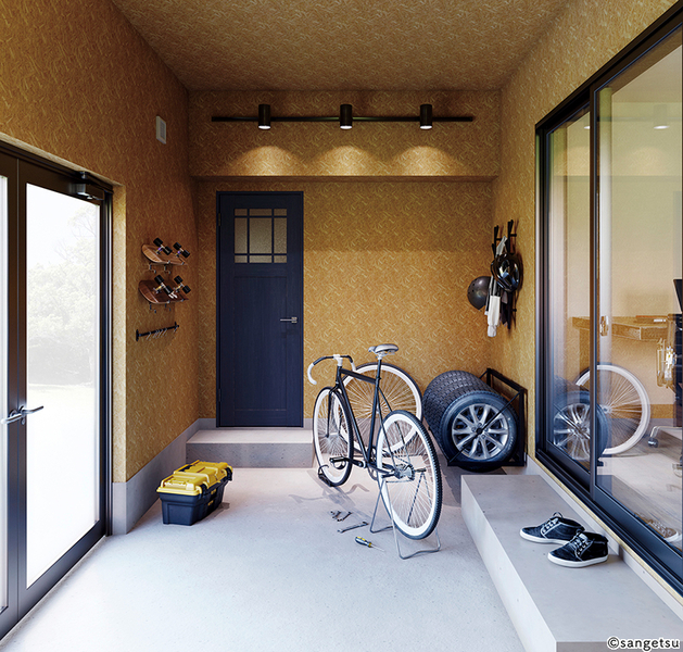 OSBボード風木目柄壁紙