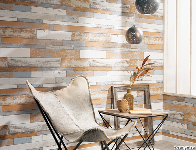 ヴィンテージウッド調壁紙