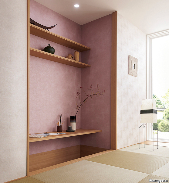 くすみカラー和調デザイン壁紙