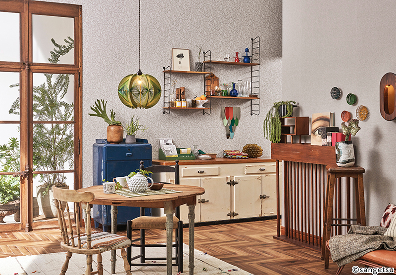 アースカラーボタニカル壁紙