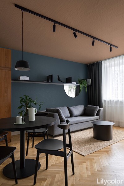 ダークブルー 織物調 汚れ防止 抗菌 表面強化 防かび リリカラ LB9570