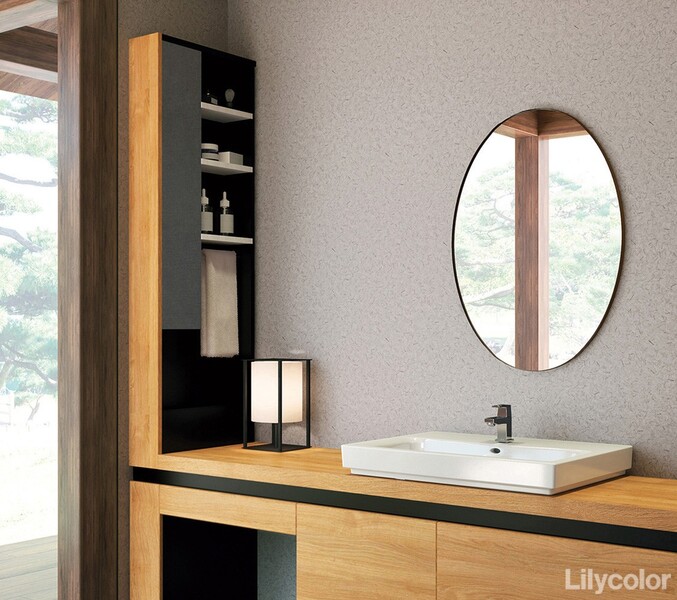 ナチュラルカラーの和紙調壁紙