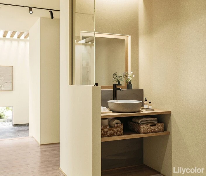 ナチュラルカラーの和紙調壁紙