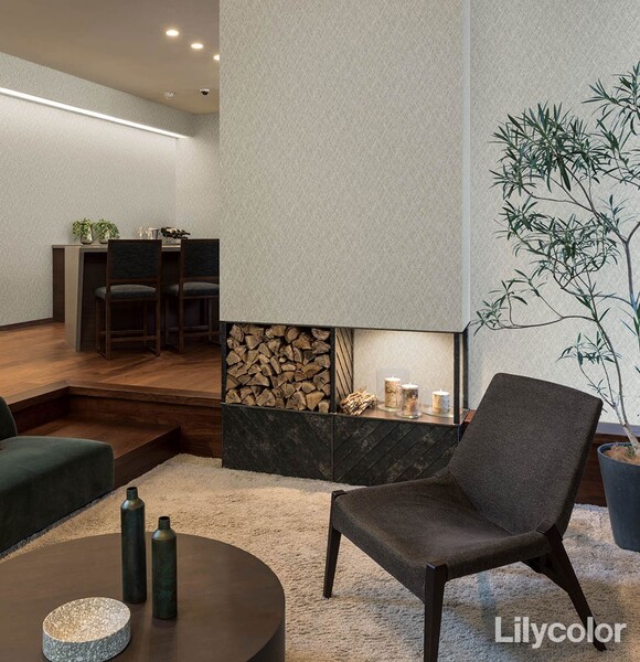 優しい色味の織物調壁紙