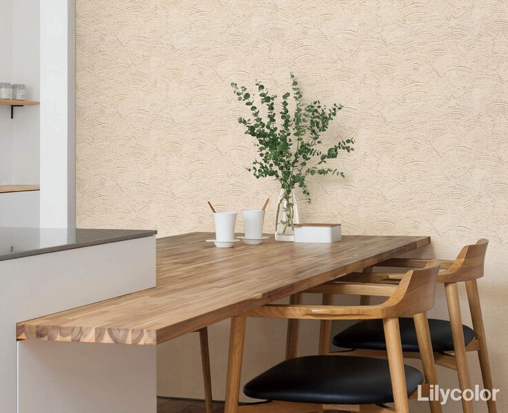 和風な左官調&石目調壁紙