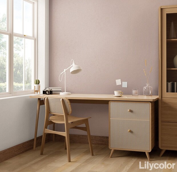 くすみカラーのストーン調壁紙