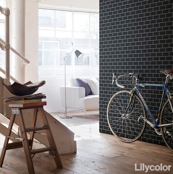 カフェ風タイル柄壁紙