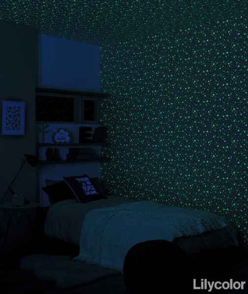 光る壁紙(蓄光)LED対応 星柄
