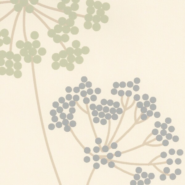 くすみカラーフラワーリーフ柄壁紙