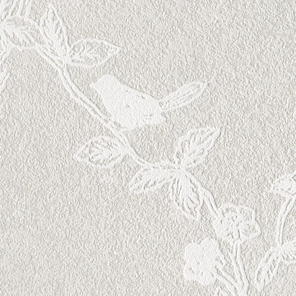 くすみカラーフラワーリーフ柄壁紙