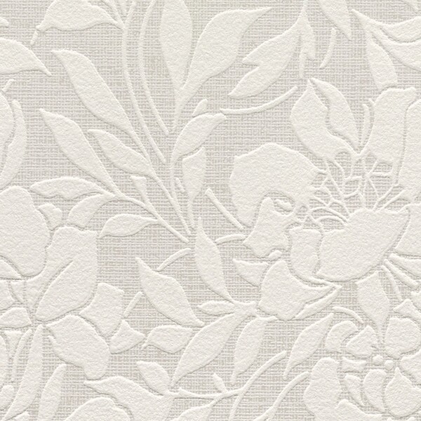 くすみカラーフラワーリーフ柄壁紙