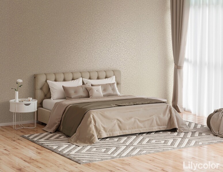 くすみカラーフラワーリーフ柄壁紙