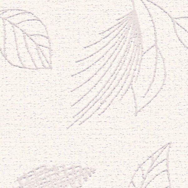 くすみカラーフラワーリーフ柄壁紙