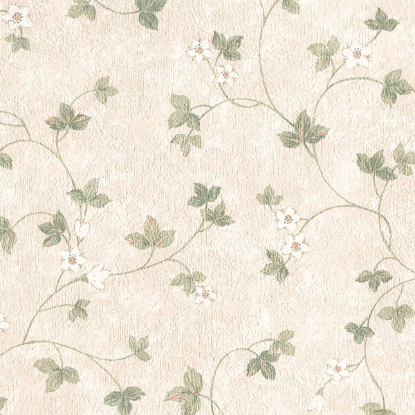 ナチュラルカラーリーフフラワー壁紙