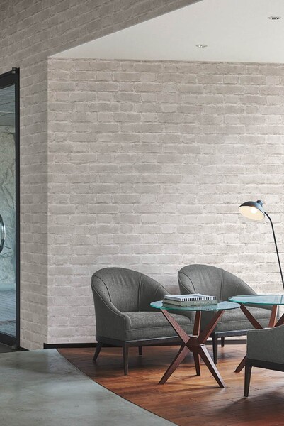 カフェ風な空間にも!レンガ柄壁紙