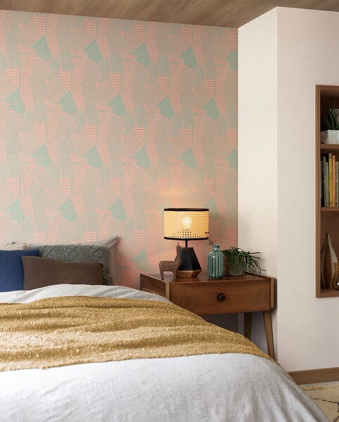 可愛らしさのあるモダン柄壁紙