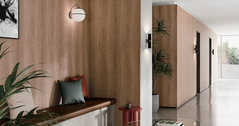 落ち着きカラーの木目柄壁紙