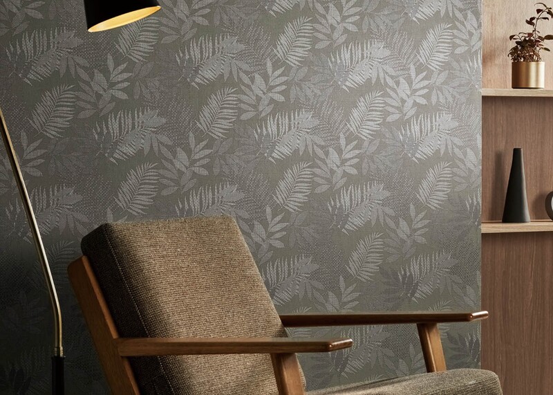 ゴージャスなフラワー・リーフ柄壁紙