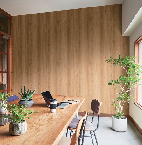 ベーシックなシンプル木目柄壁紙