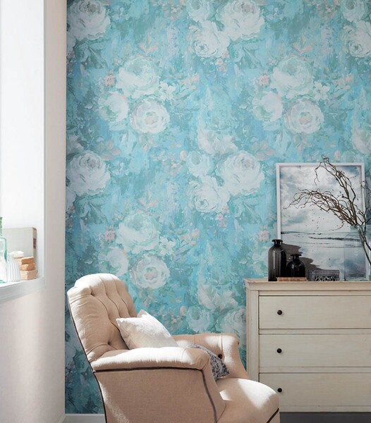 可憐な花柄壁紙