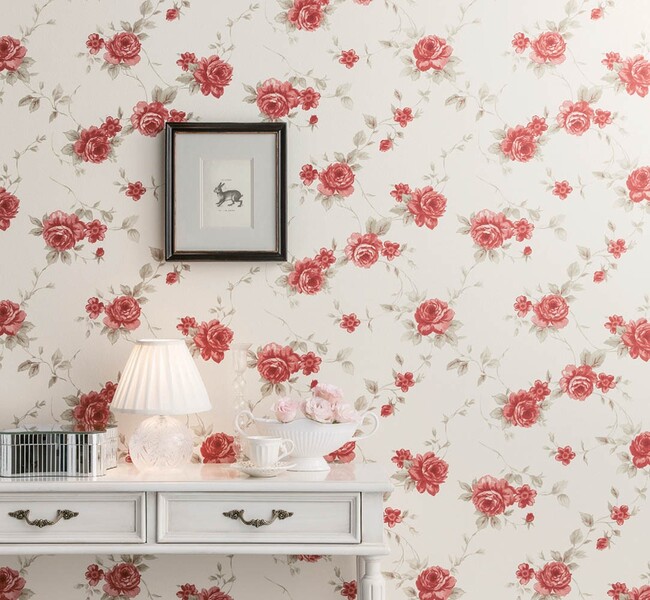 可憐な花柄壁紙