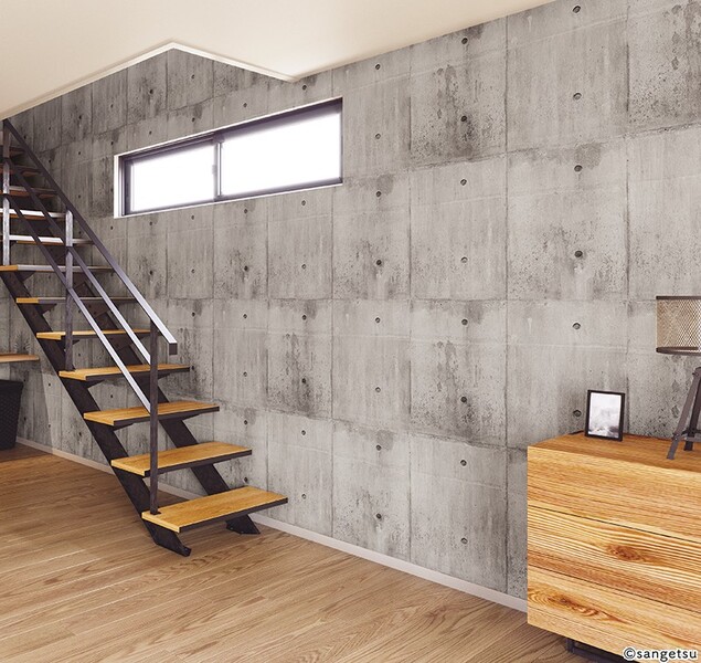 スタイリッシュなコンクリート調壁紙