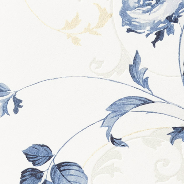 優しい色味のダマスク&フラワーデザイン壁紙