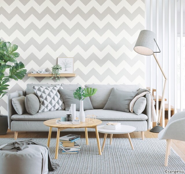 ナチュラルカラーの北欧デザイン壁紙