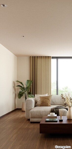 ハードストレッチ壁紙/厚めのナチュラルリネン調