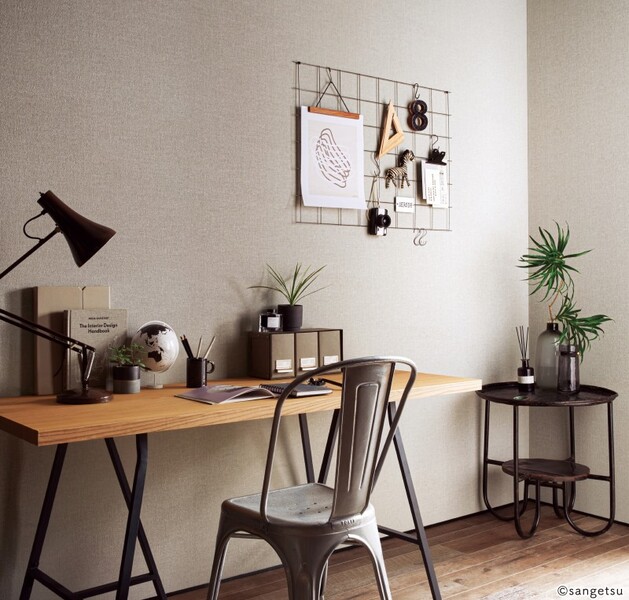 ハードストレッチ壁紙/厚めのナチュラルリネン調