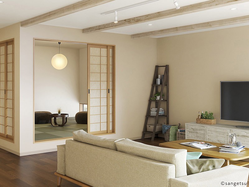 ハードストレッチ壁紙/ナチュラルリネン調