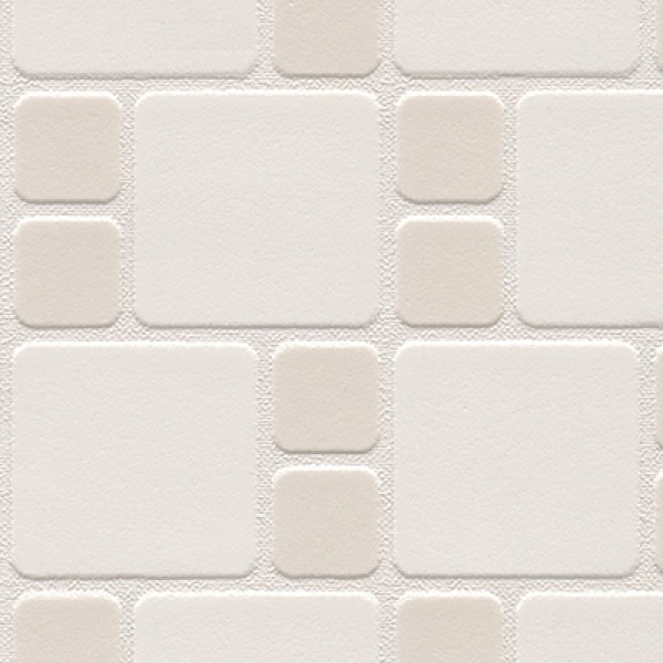 光沢ホワイト系タイル柄壁紙