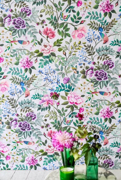 花鳥が可愛いフラワー模様