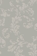 ライトグレー フラワー GALERIE  1ロール10m DWP0250-03 輸入壁紙